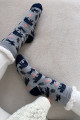 Hrubé protiskluzové fluffy ponožky divočáci šedé M 20
