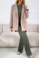 Oversize sakový kabátek zastřená pudrově růžová M 102