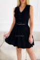 Úpletový komplet vestička + sukně Tori černý M 45