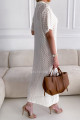 Háčkované maxi šaty Olivia bílé M 160
