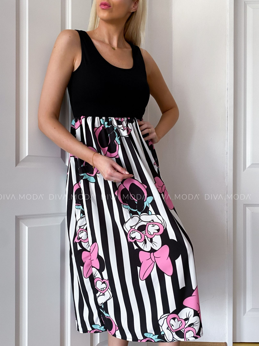 Midi šaty Mickey Minnie Pink Bow S 64