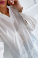 Bavlněná oversize Vyšívaná košile laura bílá P 132