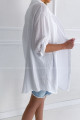 Prodloužená Mušelínová oversize košile bílá P 142