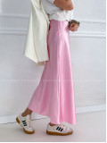 Maxi Saténová sukňa baby pink P 149