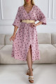 Mušelínové šaty cherry bez pásku růžové V 15