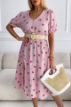 Mušelínové šaty cherry s knoflíčky růžové V 5