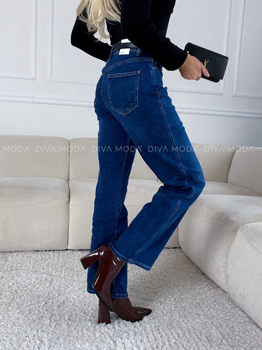 Wide leg jeans tmavo modré M 173