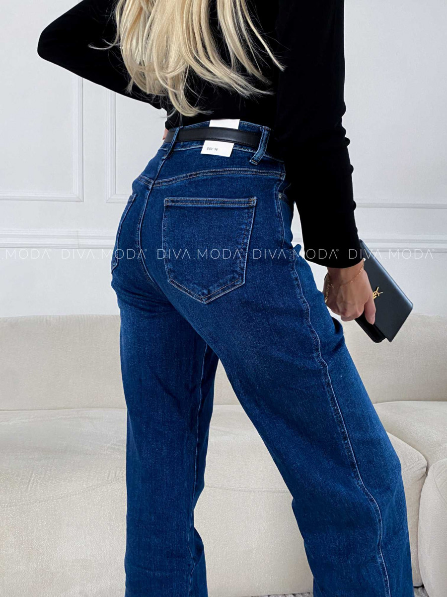 Wide leg jeans tmavo modré M 173