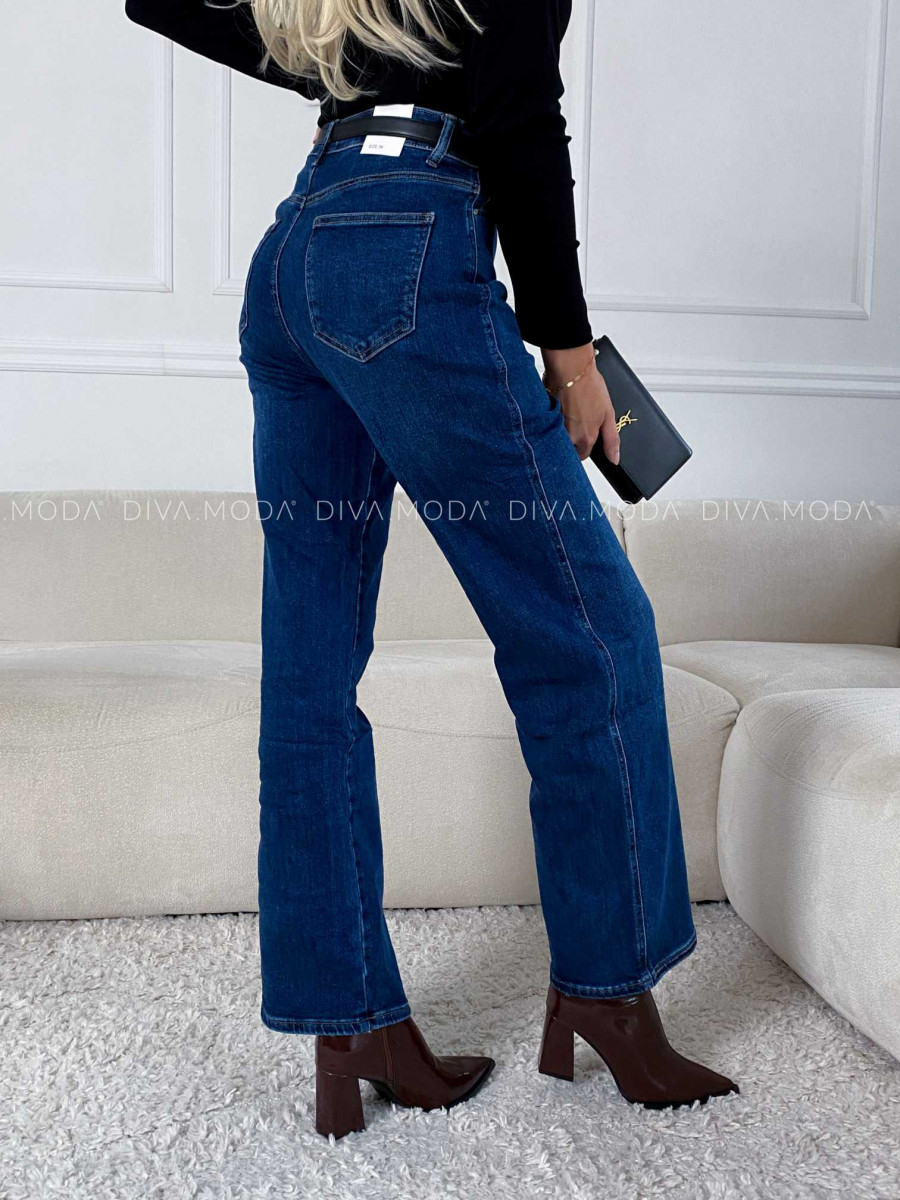 Wide leg jeans tmavo modré M 173